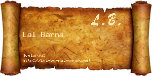 Lai Barna névjegykártya